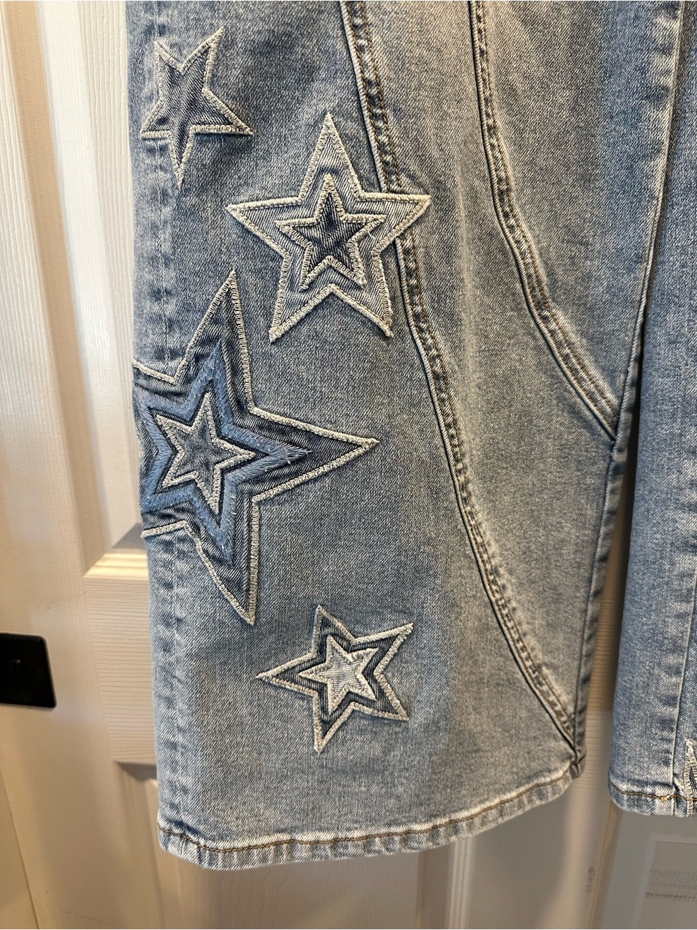 DRIFTWOOD Light Blue Star & Stripe Wide-Leg Jeans - Picture 2 of 7